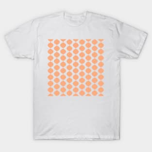 Mid Century Modern Retro 60s Waves Pattern  (Red Orange Pastel) T-Shirt